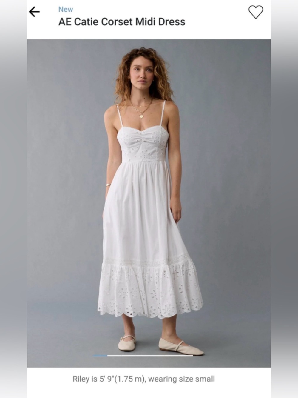 American Eagle Outfitters White Eyelet Maxi Dress L